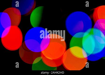 Out of focus Christmas tree fairy lights - background or overlay Stock Photo