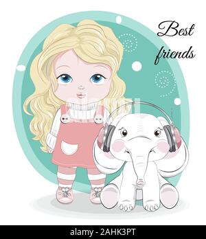 Best Friends Card With A Cute Deer And Owl Friendship Background