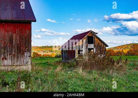 Old barns at the Bullitt Farm in Ashfield, Massachusetts Stock Photo