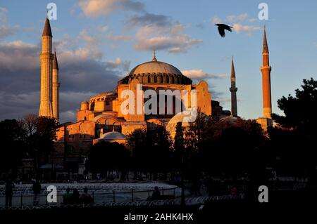 Hagia Sophia Mosque in ISTAMBUL - Bosphorus Strait - TURKEY Stock Photo