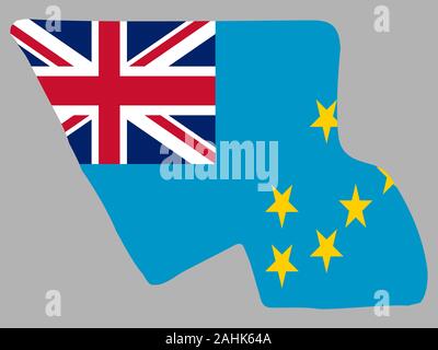 Tuvalu map flag vector illustration eps 10 Stock Vector