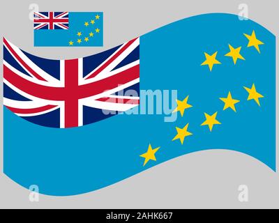 Wave Tuvalu Flag Vector illustration eps 10 Stock Vector