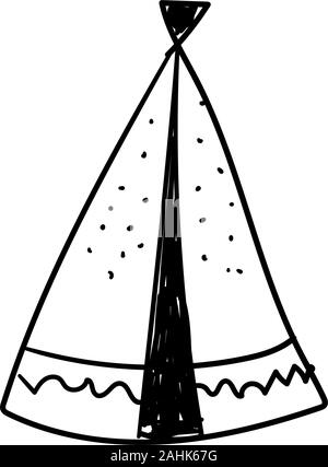 wigwam isolated on a white background. Tent Eskimos. Camping housing.. Stock Vector