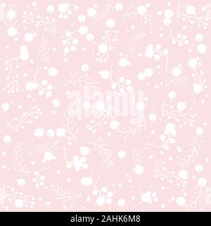 Winter Seamless pattern with pine branches, berries and twigs. Great for wall art design, gift paper, wrapping, fabric, textile, etc. Stock Vector