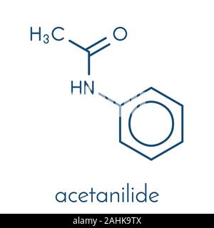 Acetanilide analgesic drug molecule (obsolete). Skeletal formula. Stock Vector