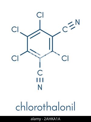 Chlorothalonil pesticide molecule. Skeletal formula Stock Vector Image ...