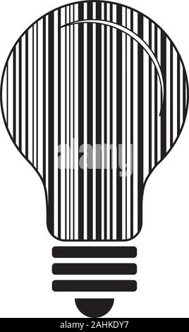black stripes inside light bulb Stock Vector