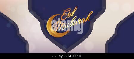 Happy Eid Mubarak Vector Illustration Background Greetings Stock Vector