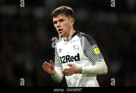 Derby County's Max Bird during the Sky Bet Championship match at Pride Park, Derby. Stock Photo