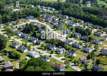 Aerial of middle class residential neighborhood near Oakland Stock ...