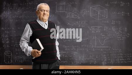 Old Math Professor Math professor or teacher standing in a classroom, Statistical formula ...