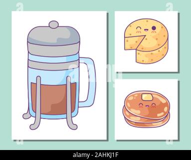 cartoons icon set design, Breakfast food meal fresh product natural store and cooking theme Vector illustration Stock Vector