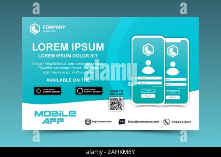 Download page of the mobile app vector Stock Vector