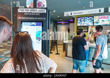 Valencia Spain Hispanic,Ciutat Vella,old city,historic district,Plaza Placa de l'Ajuntament,city center,Taco Bell, restaurant,American fast food chain Stock Photo