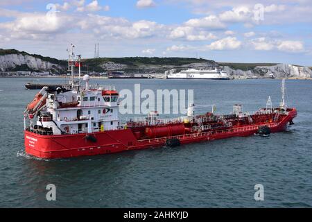 Duzgit Harmony Oil/Chemical Tanker IMO: 9445370 Dover Harbour, Kent, England, UK prior to bunkering / refuelling Fred Olsen cruise ship Black Watch Stock Photo