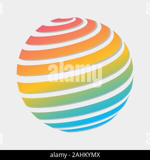 colorful circle line abstract logo vector illustration Stock Vector