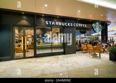 SHENZHEN, CHINA - CIRCA JANUARY  2019: entrance to Starbucks in Shenzhen. Stock Photo