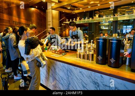 SHENZHEN, CHINA - CIRCA JANUARY  2019: Starbucks in Shenzhen. Stock Photo