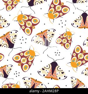 Seamless pattern with colorful funny butterfly, Modern insects texture .Vector modern background Stock Vector
