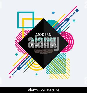 Abstract circle badge geometric pattern design and background with square badge. Use for modern design, decorated, flyer, vector, template and cover. Stock Vector