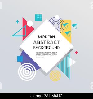 Abstract geometric memphis with flat pattern colorful design and background Vector. Use for modern design, decorated, fashion, template, cover, flyer. Stock Vector