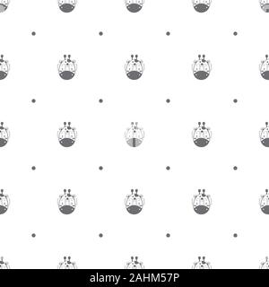 Seamless pattern with cute giraffe and polka dot in the white backdrop Stock Vector