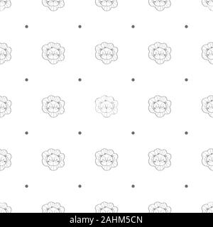 Seamless pattern with cute lion and polka dot in the white backdrop Stock Vector