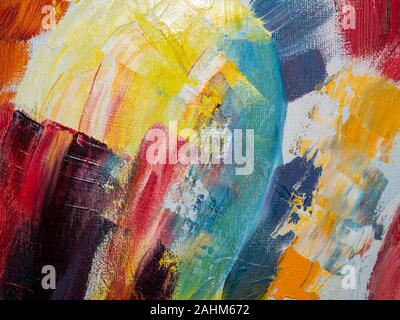 Multicolored image, made with a brush and paints. Stock Photo