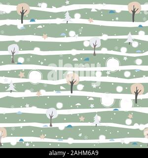 Simple small tree Pattern. Seamless Pattern. vector Illustration Stock Vector