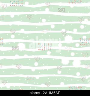 Seamless pattern, hand drawn hearts in brush organised into hearts and rectangles. Great for wedding cards, postcards, t-shirts, brochures, posters, g Stock Vector