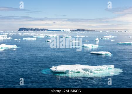 Icebergs in front of the Danger Islands, Antarctica Stock Photo