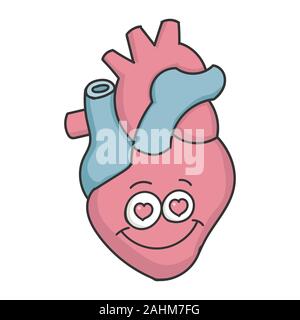 cartoon human heart isolated on white Stock Vector Image & Art - Alamy