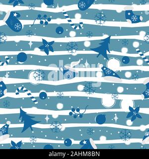 Winter Seamless Pattern. Merry Christmas, New Year, Winter Themes Stock Vector