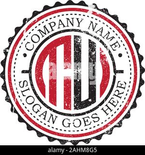 TU initial logo inspirations,vintage badge logo design, letter logo template Stock Vector