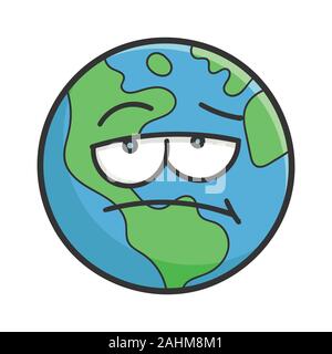 Cartoon of a sad earth planet Stock Vector Image & Art - Alamy