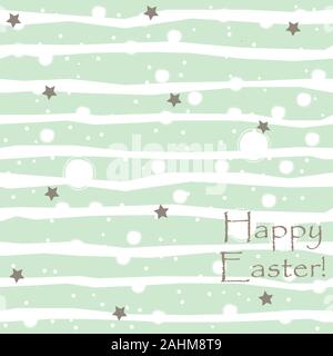 Happy Easter Greeting Card with golden message. Happy Easter Theme. Vector Illustration. Stock Vector