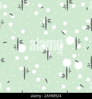 Seamless Pattern with bamboo on white background. Minimalism. Great for swatches, fabric, textile, textures, wall art, gift/wrapping paper, etc. Vecto Stock Vector