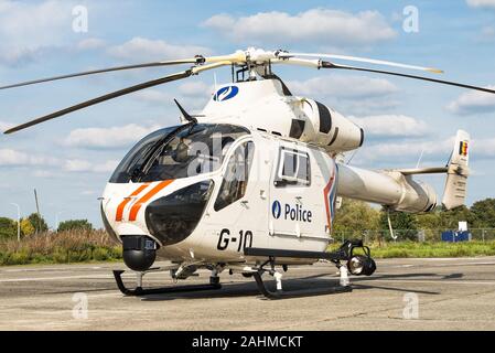 A McDonnell Douglas MD902 helicopter of the Belgian Federal Police. Stock Photo