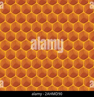 Completely seamless honeycomb texture pattern, honey cells vector illustration Stock Vector