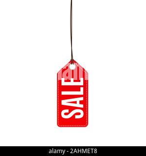 Abstract Red Sale Label on White Background. Vector Illustration Stock Vector
