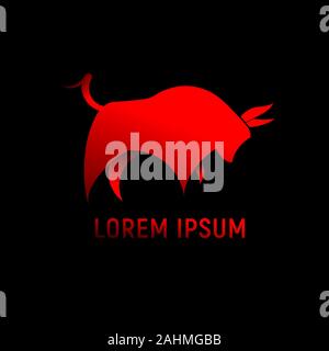 modern Bull logo for farm, company, race logo design. Stock Vector