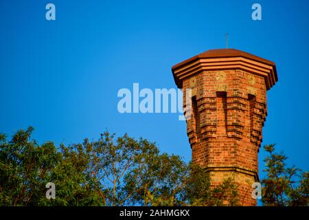 Ruins of Abandoned former Victorian Era Industrial Site, Walka Water Works, Italianate Architecture and smoke stack, Maitland, Australia Stock Photo