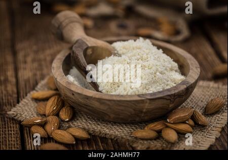Some fresh Almond Flour (selective focus; close-up shot) Stock Photo
