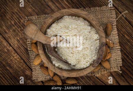 Some fresh Almond Flour (selective focus; close-up shot) Stock Photo