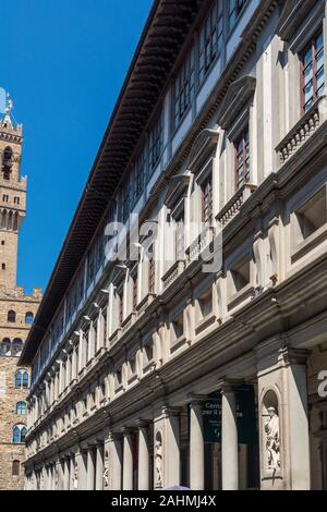 Florence, Italy - June 5, 2019 : The Uffizi Gallery is a prominent art museum located adjacent to the Piazza della Signoria in the Historic Centre. It Stock Photo