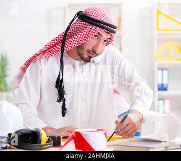 The arab engineer working on new project Stock Photo