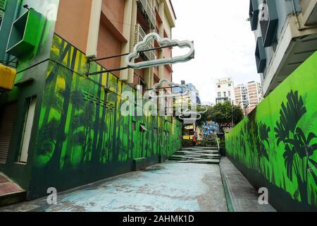 Kuala Lumpur, Malaysia - November 9, 2019: The famous travel destinations street art of Jalan Alor in Kuala Lumpur City, Malaysia. Stock Photo