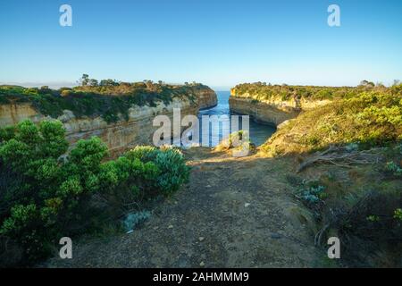 famous loch ard gorge at sunrise, great ocean road in victoria, australia Stock Photo