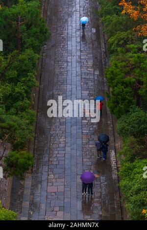 Towering in the eastern suburb of Nanjing, Purple Mountain (Zhongshan Mountain National Park Stock Photo