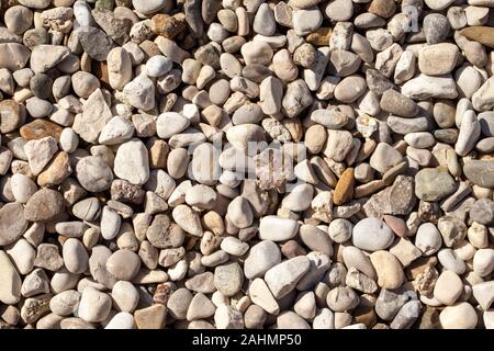 gravel, loose aggregation of rock fragments Stock Photo